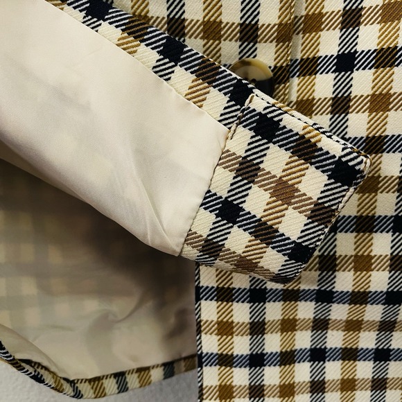 H&M Plaid Button Miniskirt Lined Brown Black Beige Preppy Academia Size 4 - Picture 4 of 7